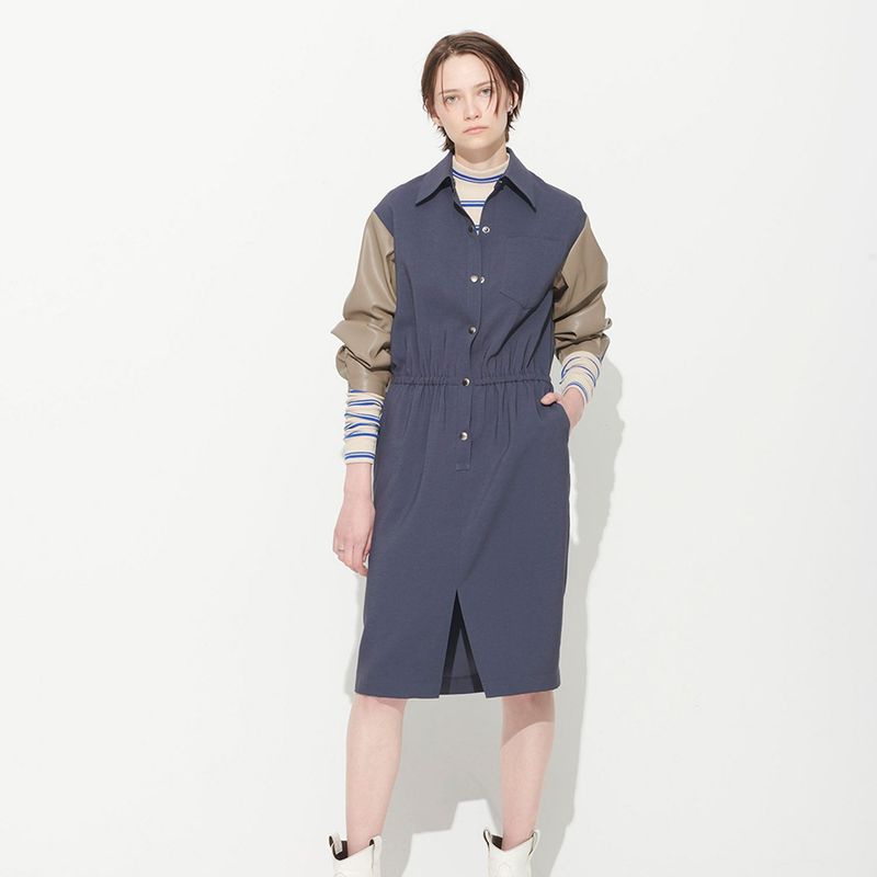 PUBLICKA X(パブリカエックス)の「 MADELINE TUBE DRESS, STEELBLUE + TAUPE(Dresses)」