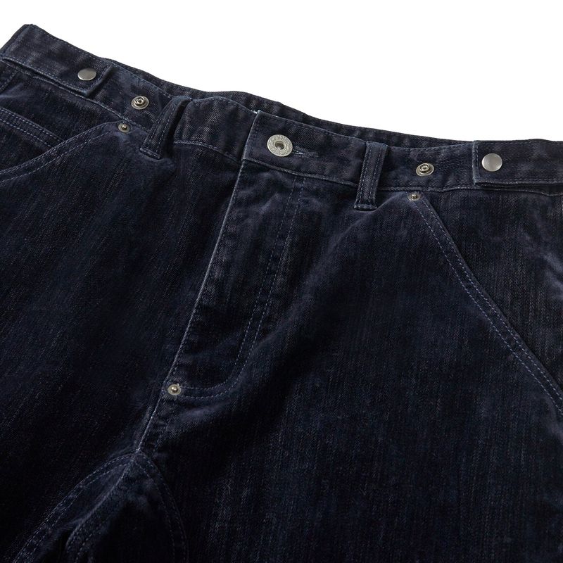 Velvet denim work pants / Dark navy