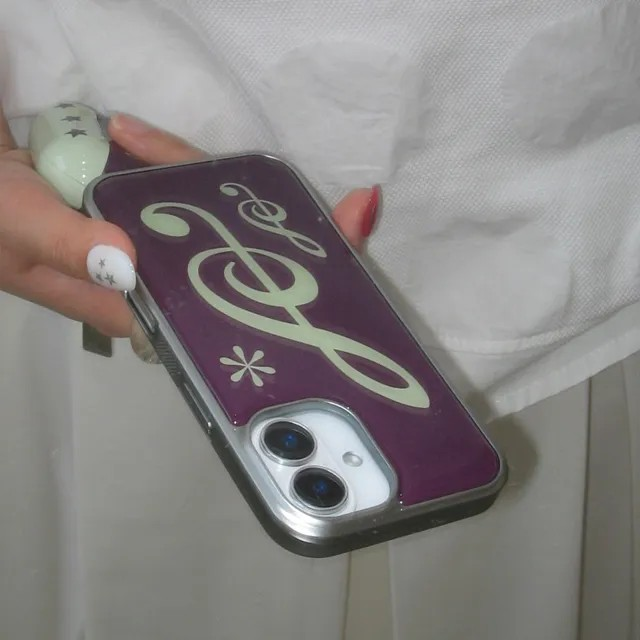 note purple silver epoxy case