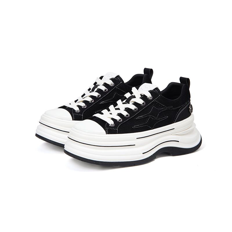 KILLWINNER（キルウィナー）の「KILLWINNER Lihuo Series Canvas Shoes, Black Platform Casual Shoes（Shoes）」