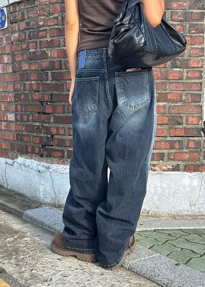 (UNISEX) ドミンゴ バルーン ディープ デニム (S-L)