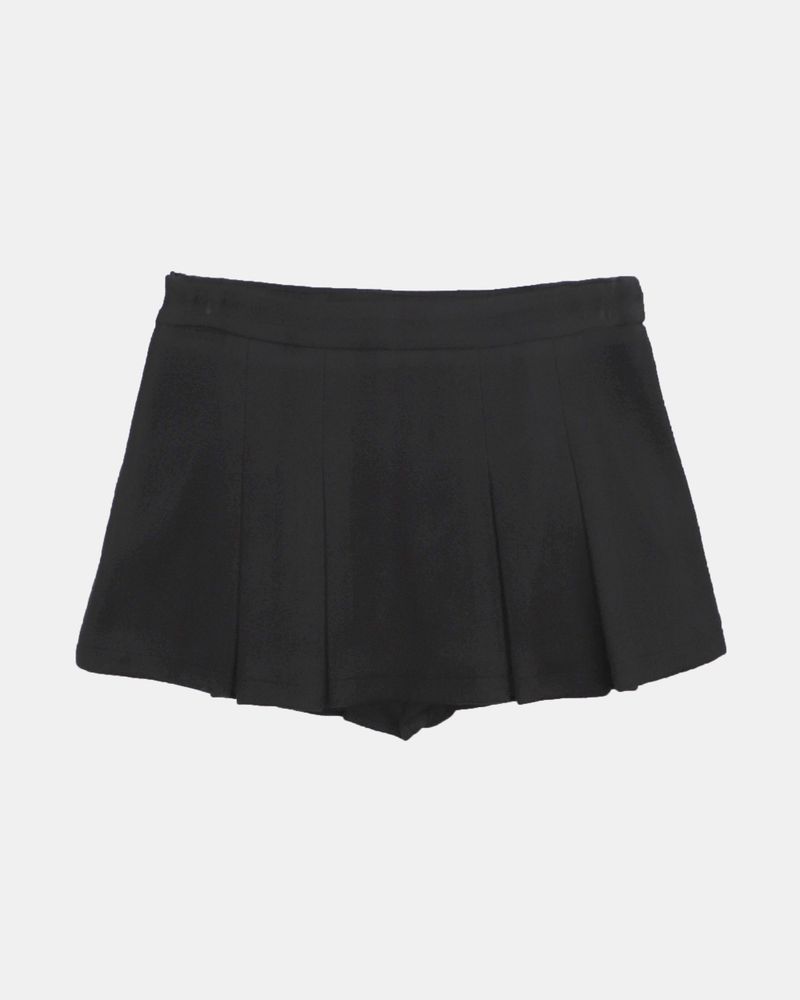 Elon Wool Pleated Mini Skirt with Inner Shorts