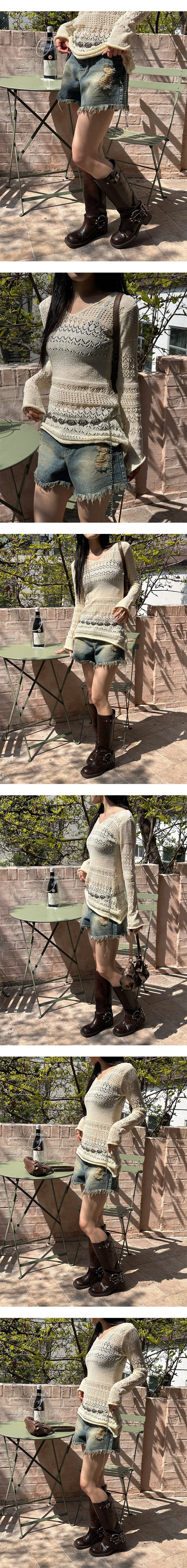 [S/S] Punching knit one piece