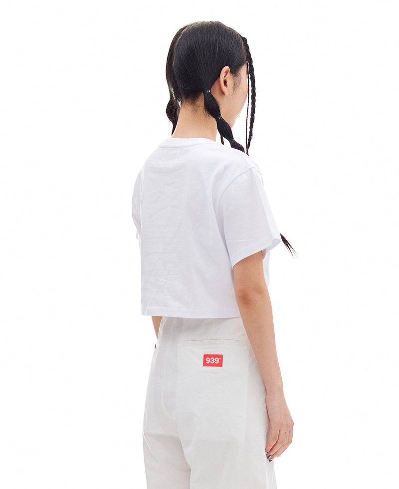 RED MOSS 3X3 CROP T-SHIRTS (WHITE)