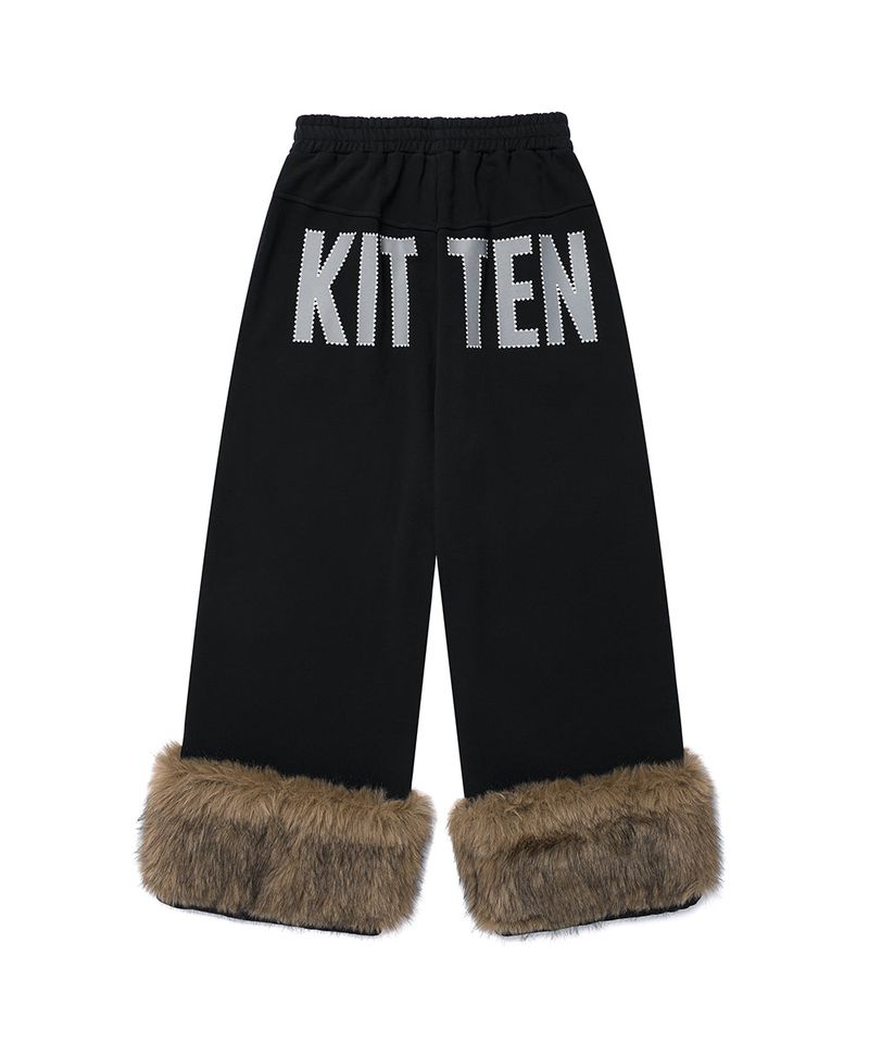 FUR KITTEN WIDE SWEAT PANTS BLACK(CV2GFFPA00A)