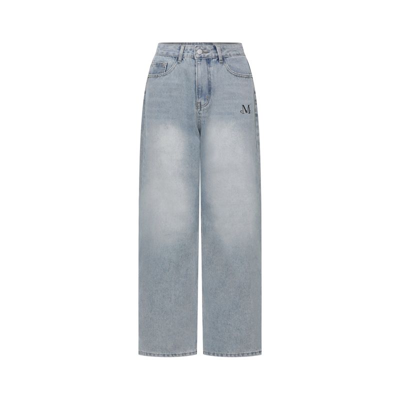 NOVA BACK LETTERING WIDE DENIM PANTS
