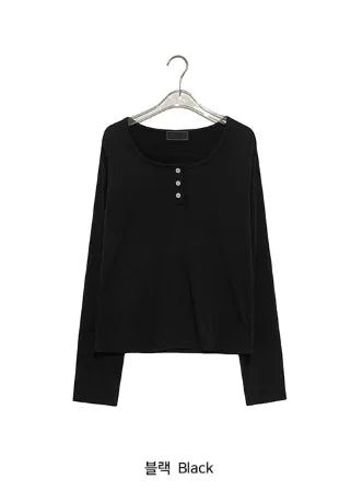 Lei Button Roll-up Long Sleeve Tee