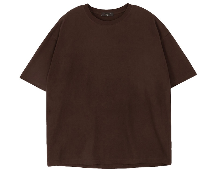 Men's Cotton Short Sleeve Crop Tee Brown