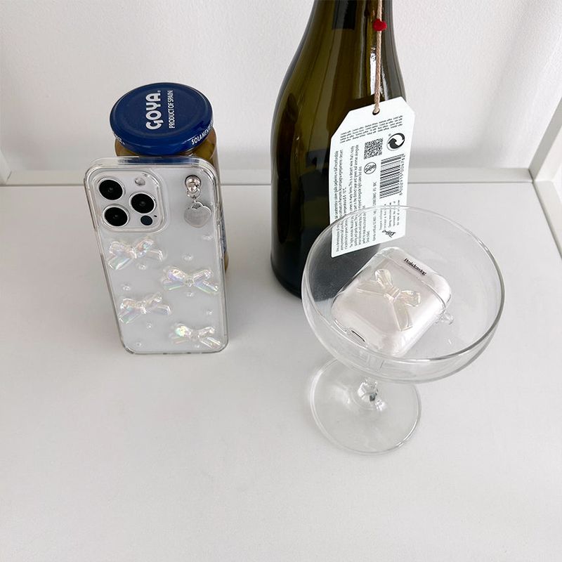 Bubble ribbon airpod clear hard case (airpods case)