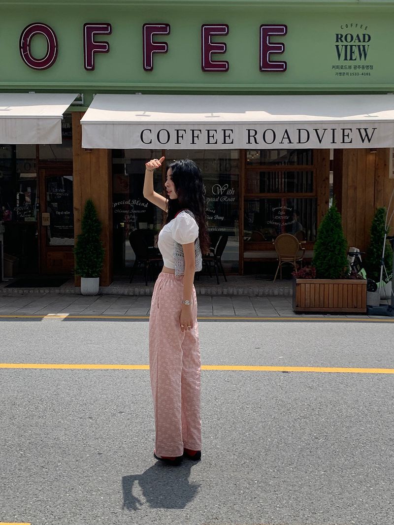 [MADE] PESTO FLOWER WIDE PANTS