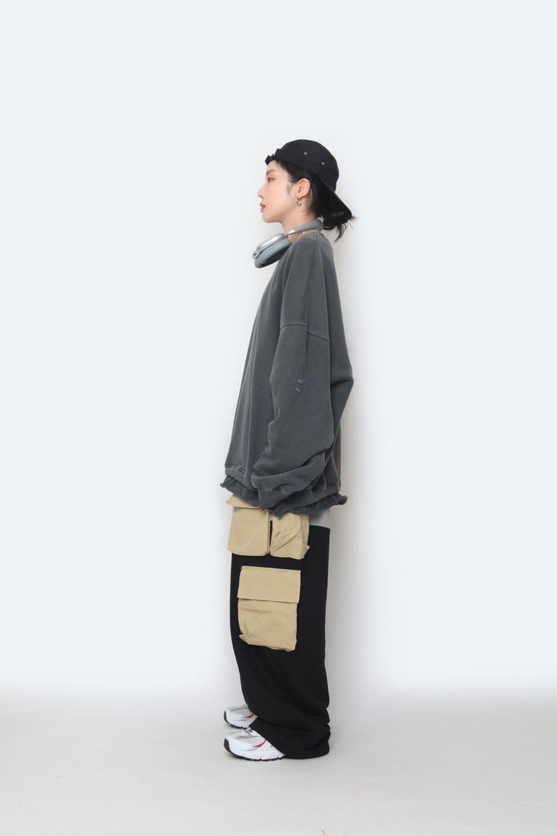 Sweat Coloring String Cargo Pants