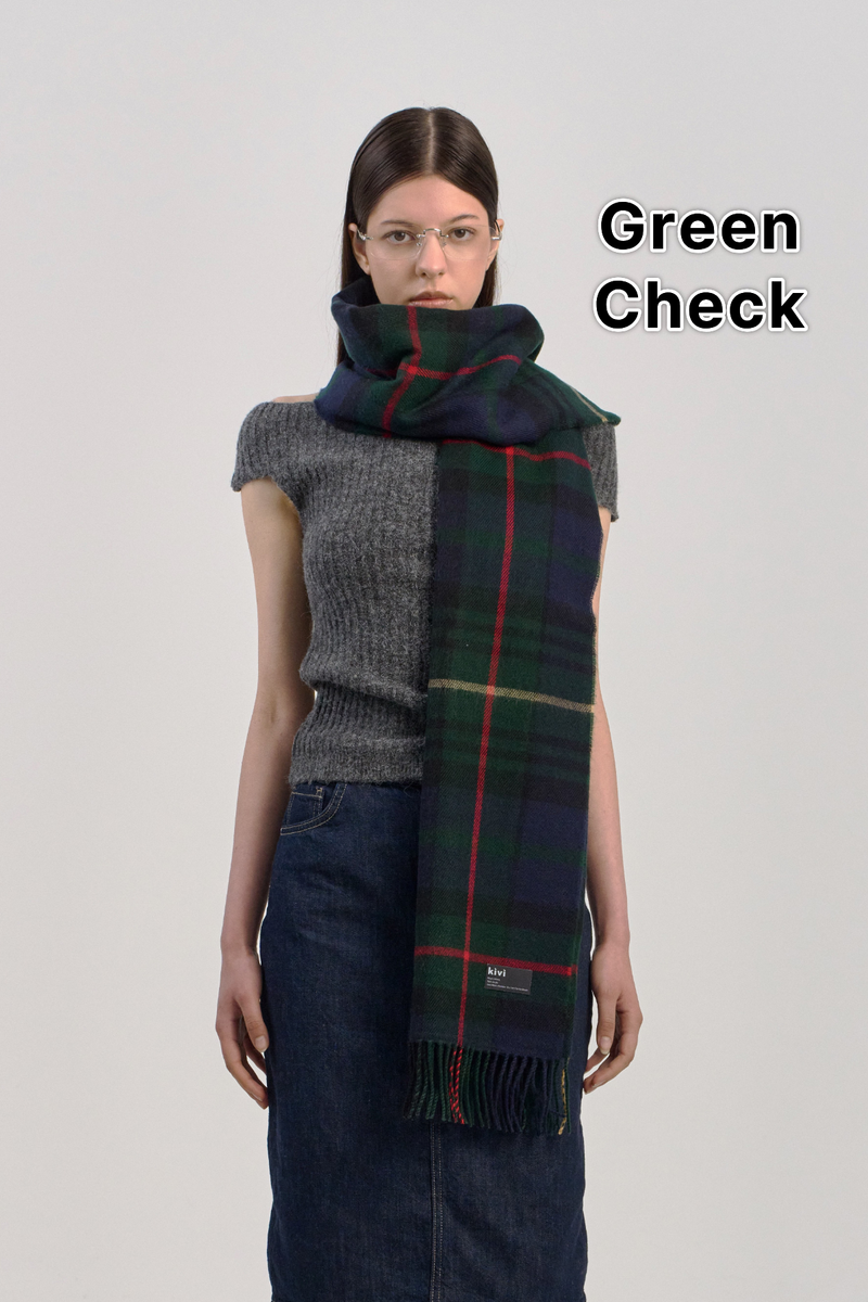 Checked muffler winter scarf (12COLOR)