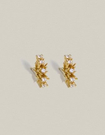 partez(パルテ)の「Flowery Wave White Stone Post Gold(Accessories)」