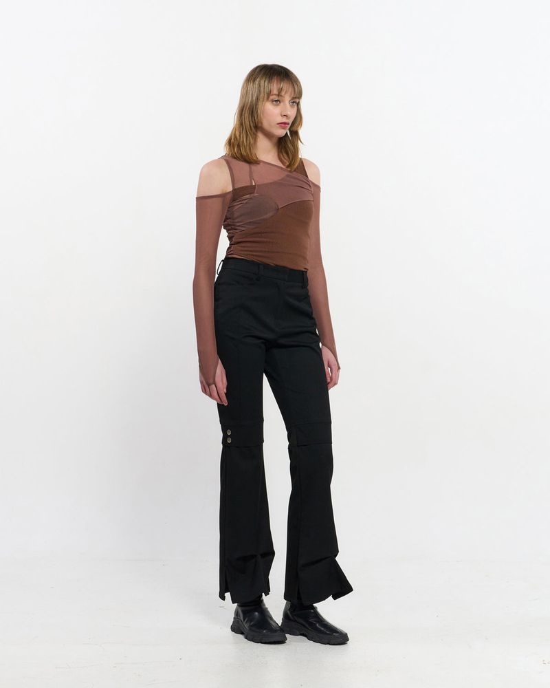 In&Out Knitted Top _  BROWN