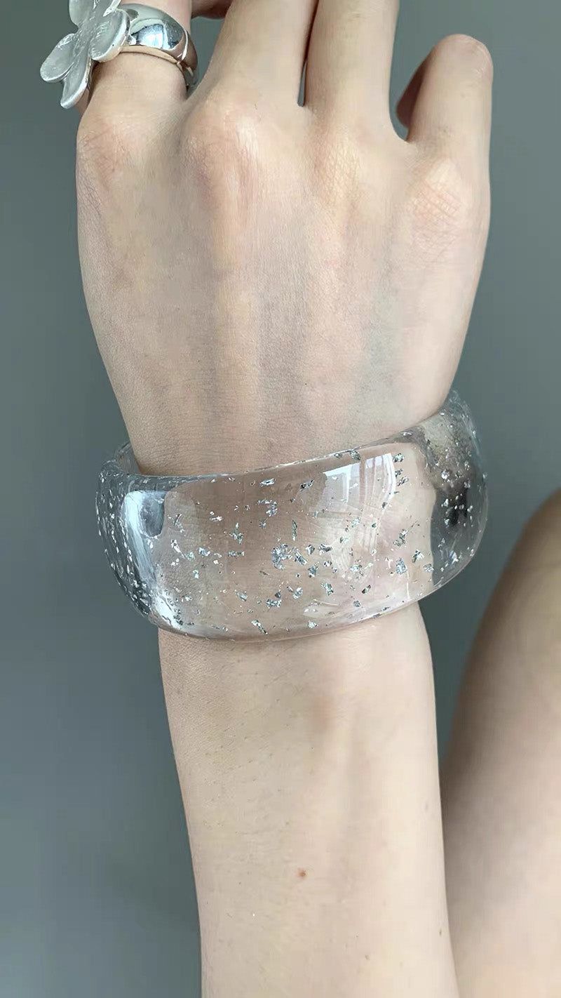Clear glitter bangle