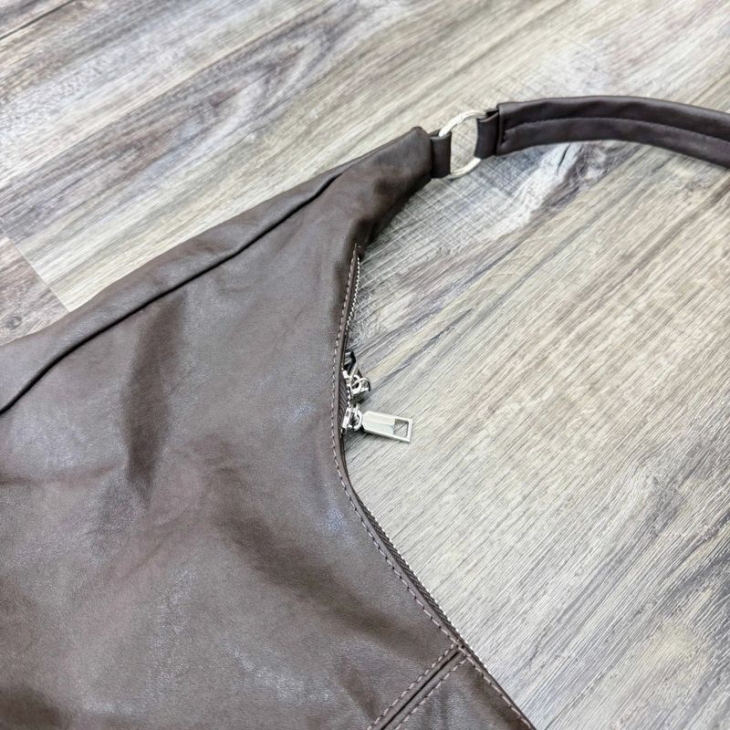 Curved Draped Shoulder Bag