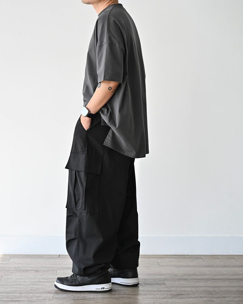 SIO WIDE CARGO PANTS BK