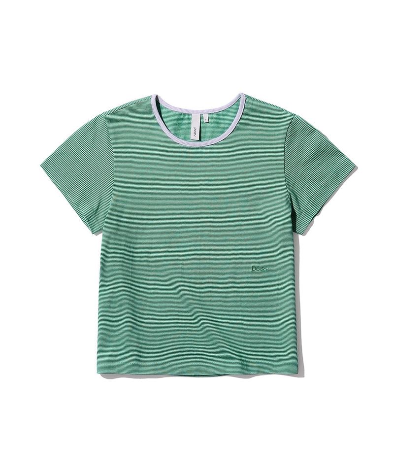 Two-tone Striped T-shirt - Green
