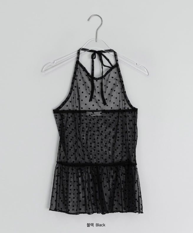 Narvi Dot See-through Halterneck Layered Sleeveless