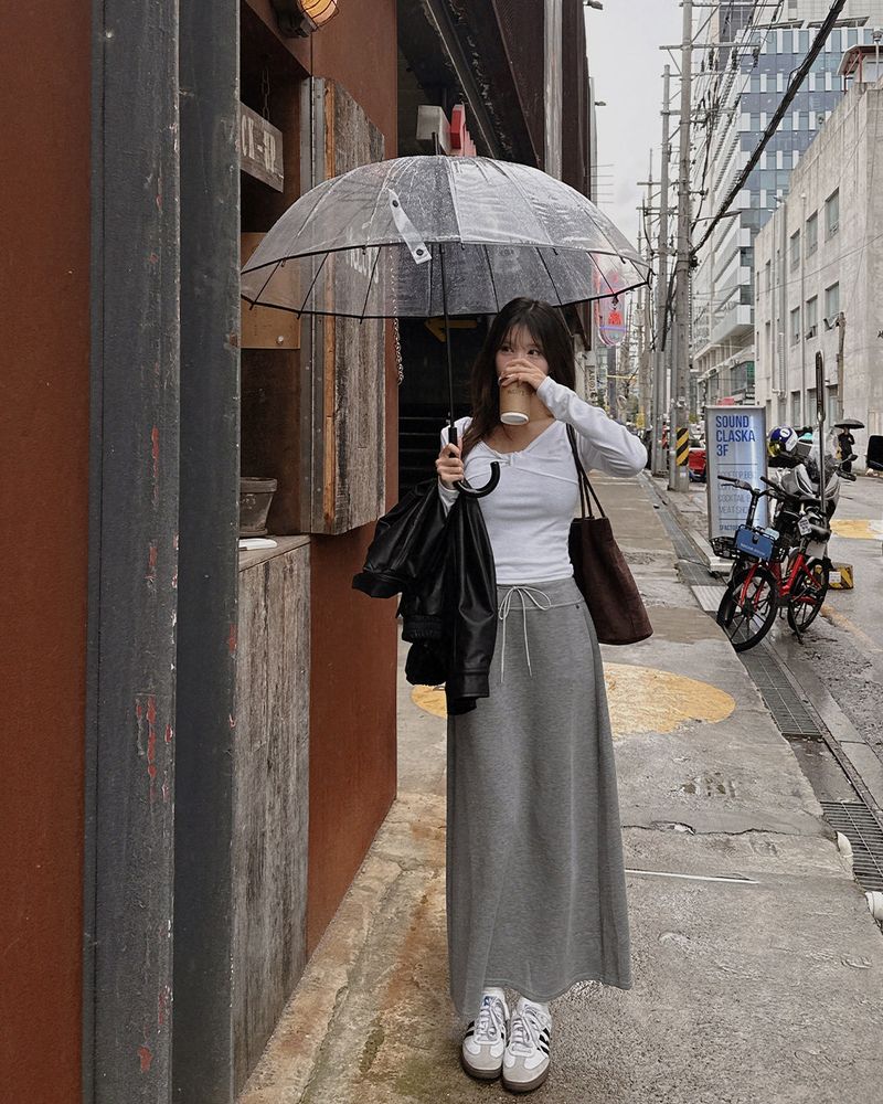 Ain banding long skirt