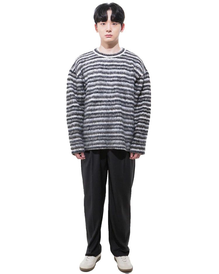 モヘアラウンドニット-BLACK (送料込)- WooStore