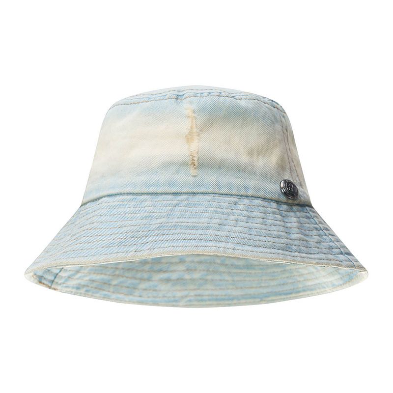 Vintage Bleaching Denim Bucket Hat (Light Blue Denim)