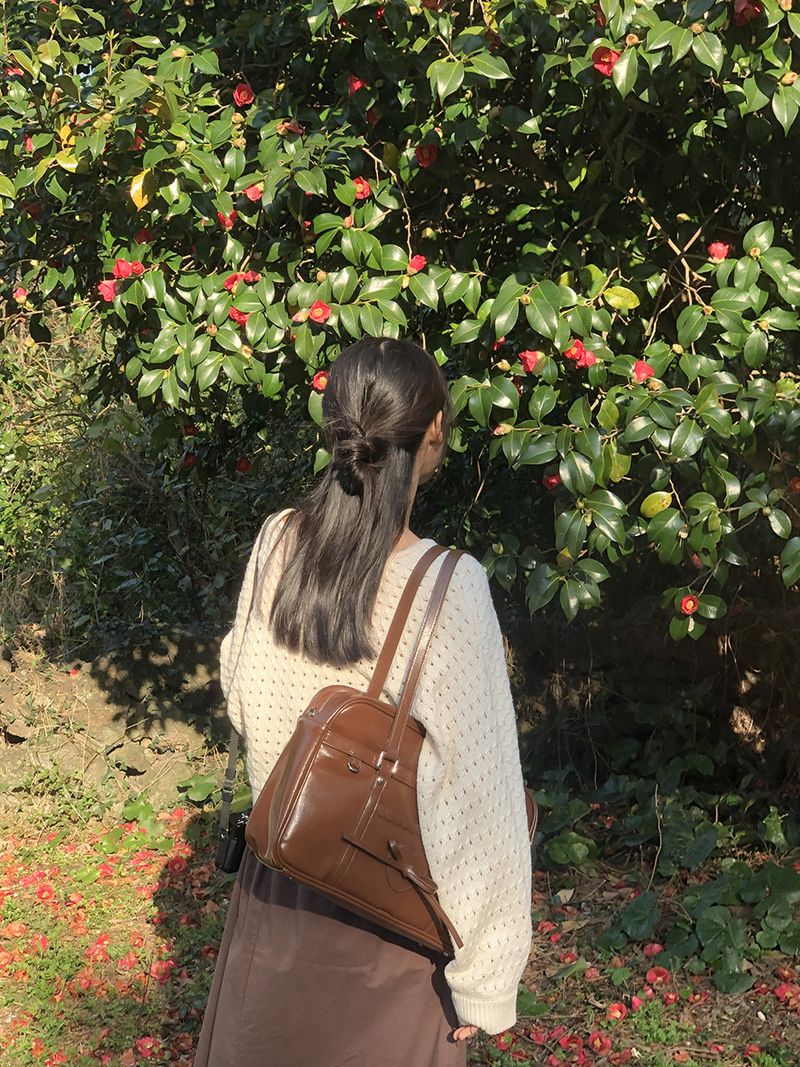 クラシックリボンスクールバッグ_vintage brown