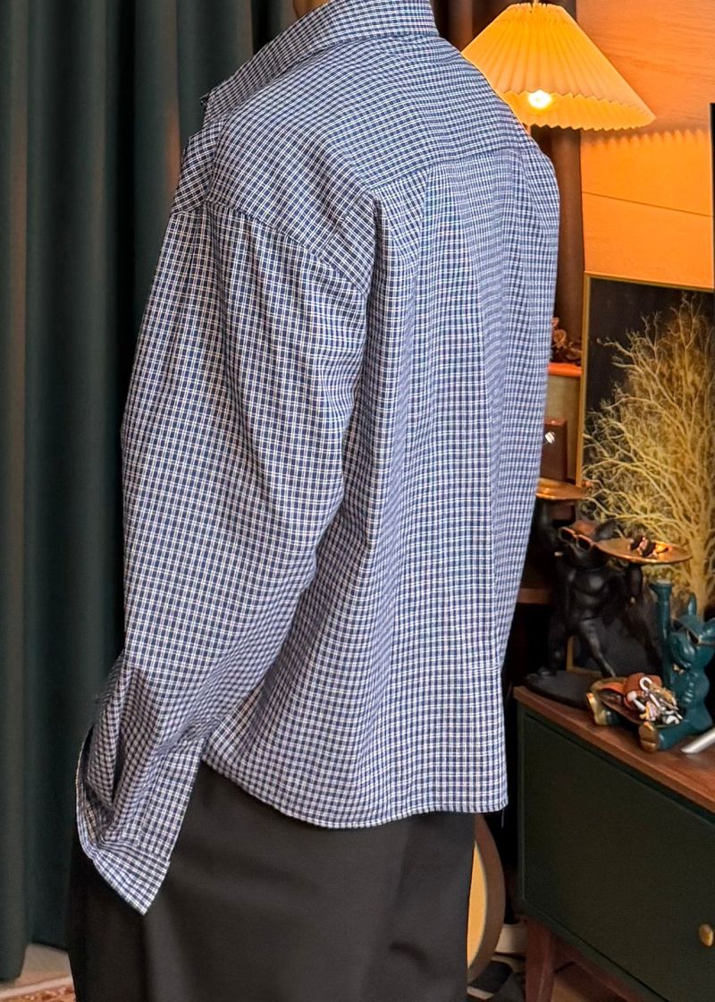Cropped check shirt 2COLOR