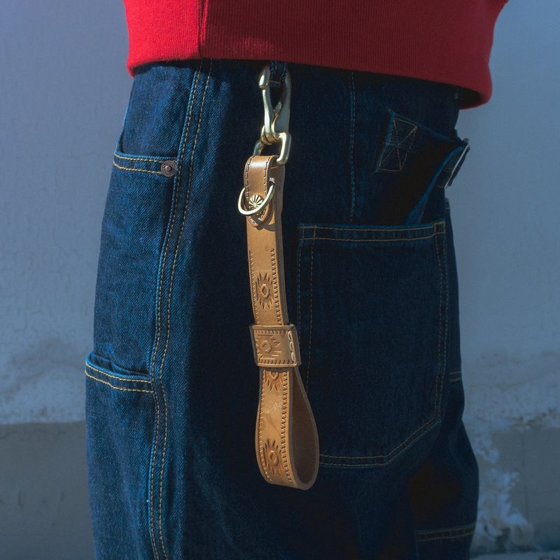 Glove holder leather key ring / Vegetable natural
