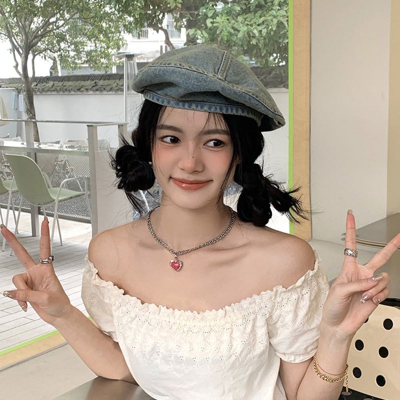 On the Moment Denim Pocket Beret  Hat  C2 WASHING BLUE