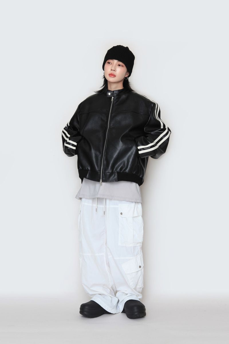 Biker Track Leather Jacket
