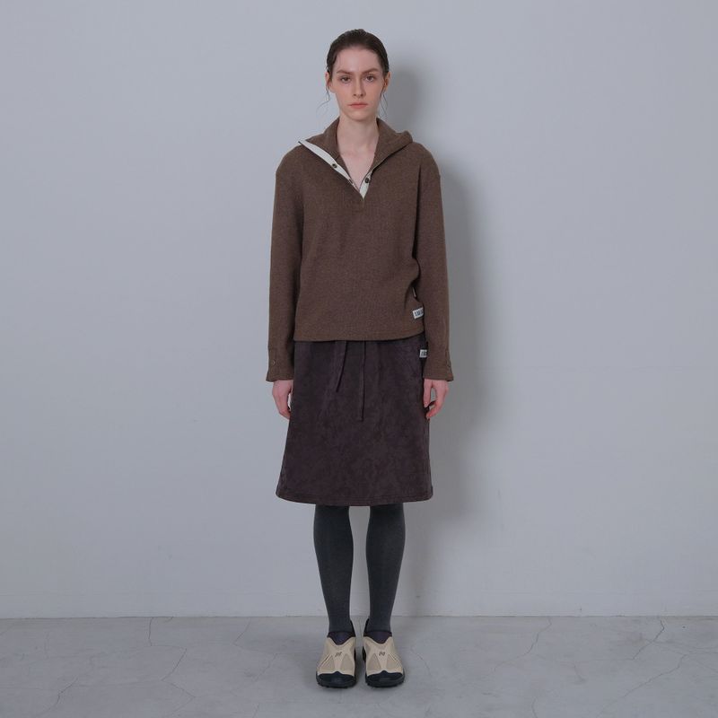 Brown Snap Knit Polar Tee