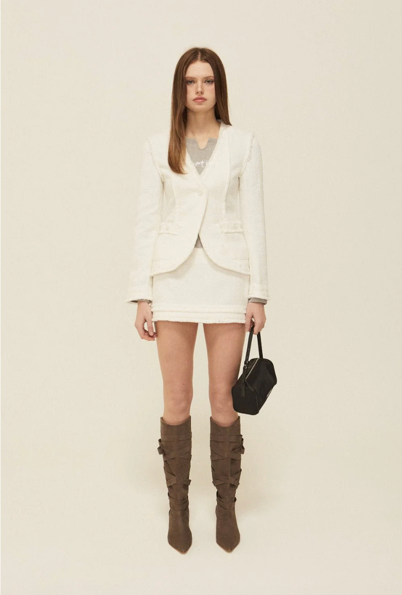 Carrie tweed skirt - ivory 
