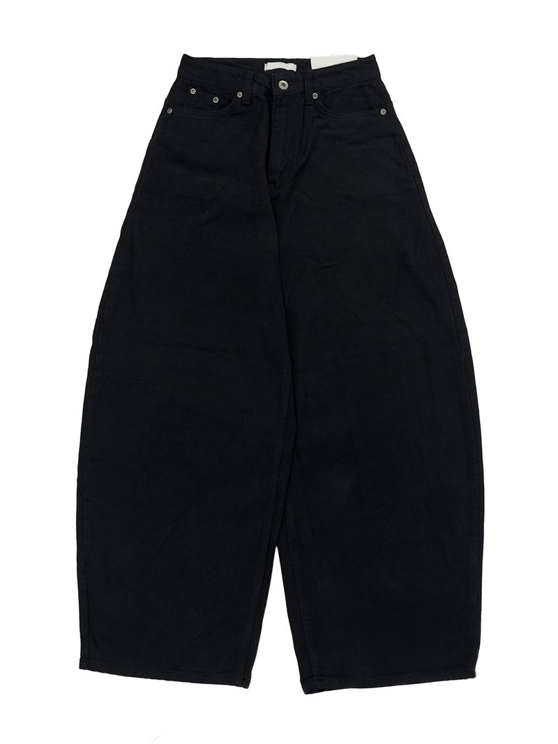 back pocket cross stud wide denim (fleece-lined / 2color)