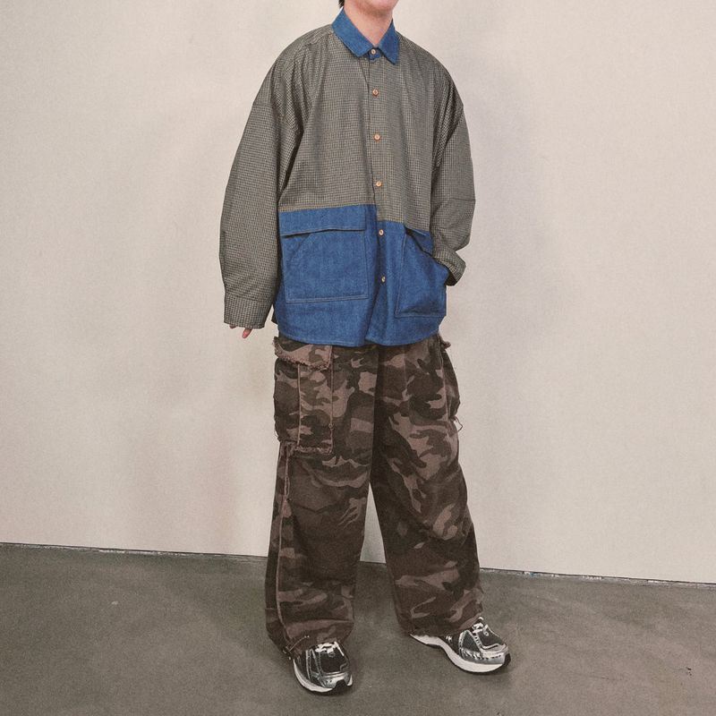 switch panel check shirt_blue