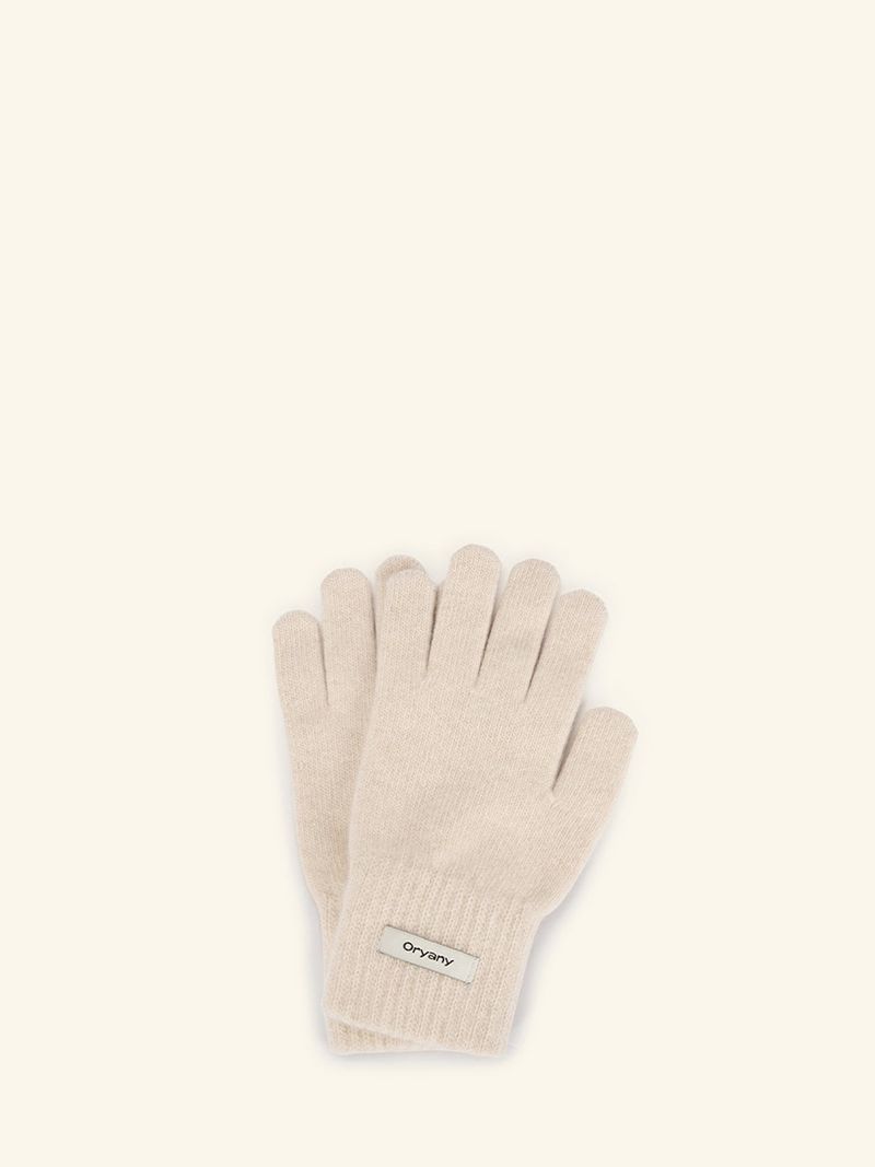 Label Finger Hole Short Glvoes