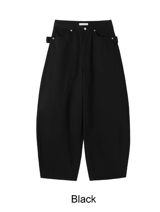 Pale studded strap pants