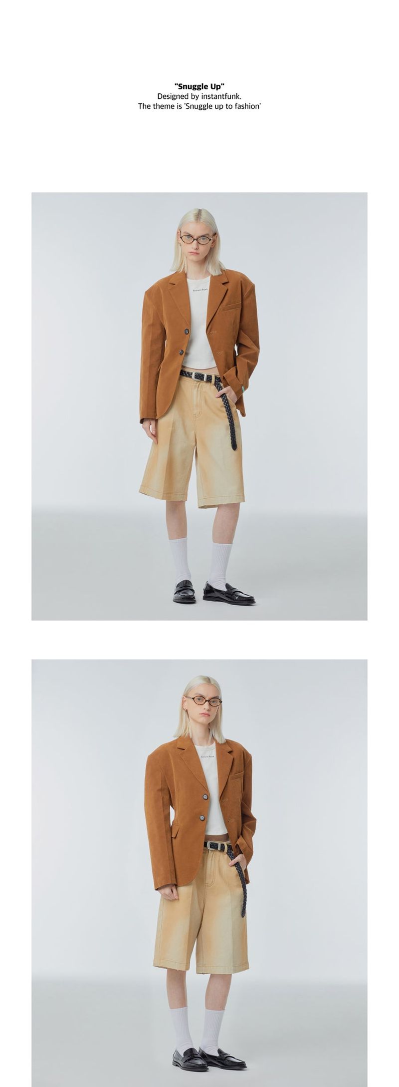 Power shoulder faux-suede jacket