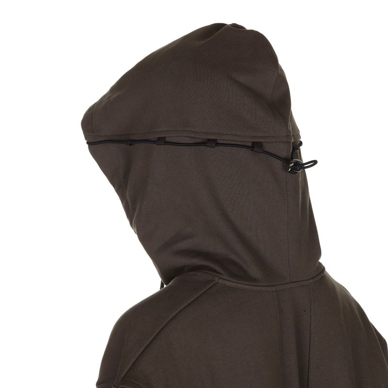LAYERED STRING HOODIE ZIP-UP [BROWN]