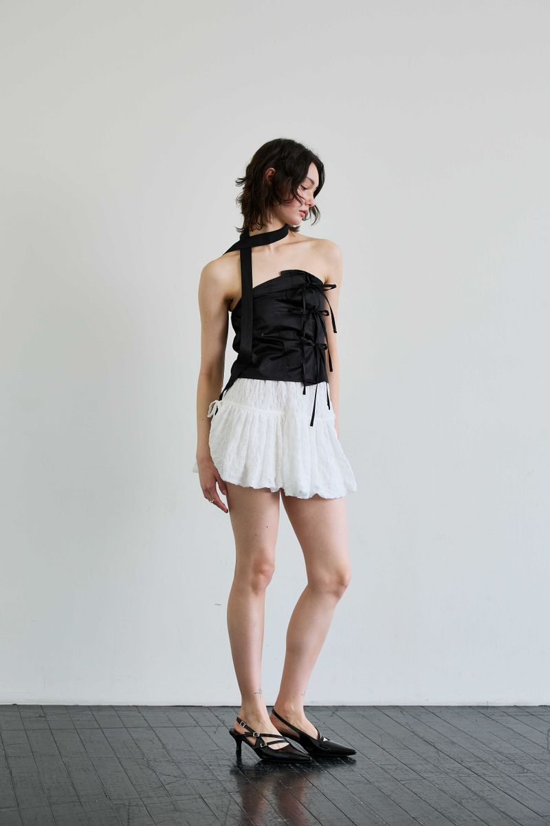 ELFIN SCARF TOP / BLACK
