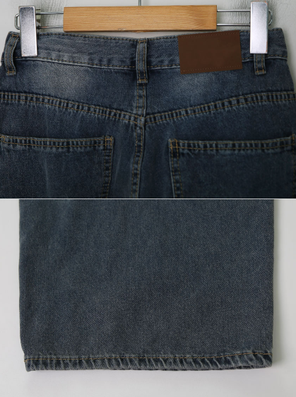Blue Deep Washed Denim Wide Pants