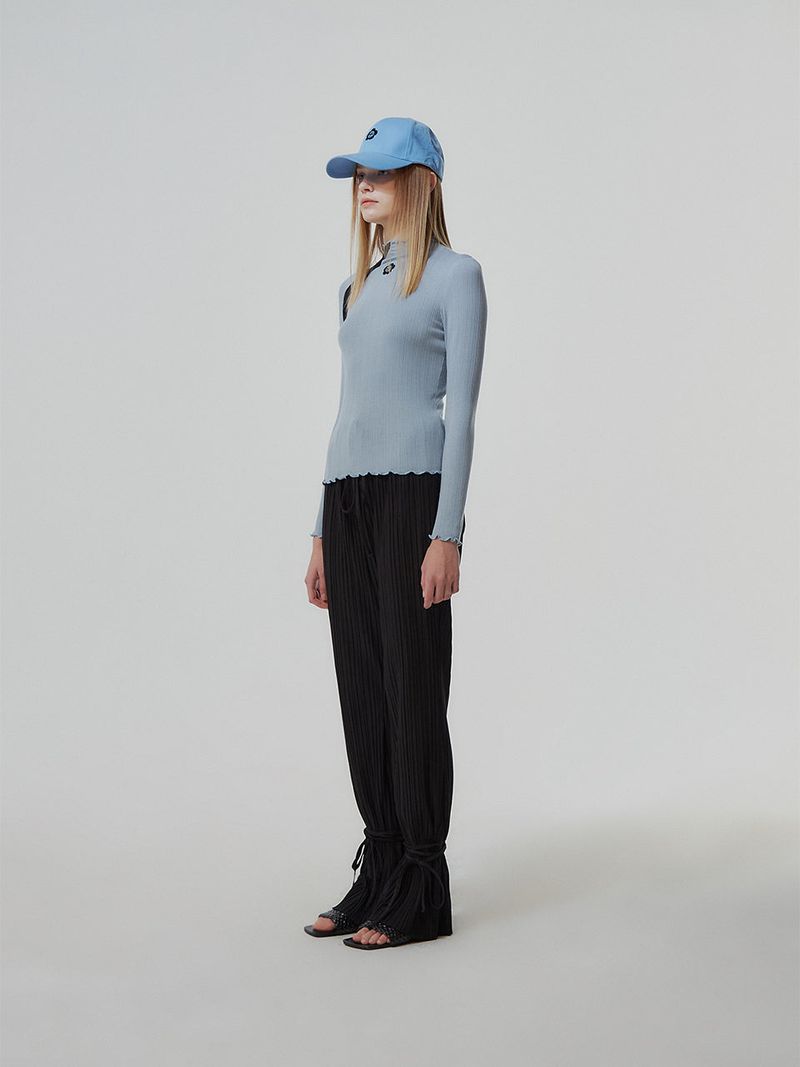 PLEATS ANKLE STRAP PANTS (2 COLOR)