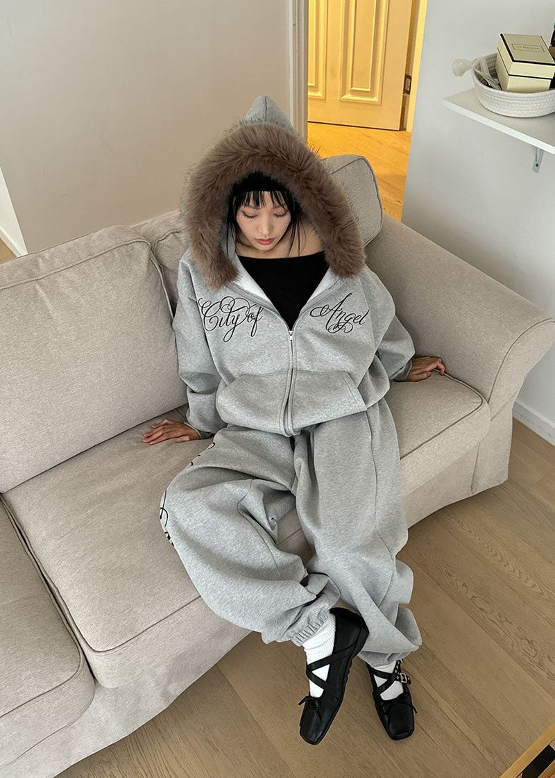 ANGEL FUR HOOD ZIP-UP