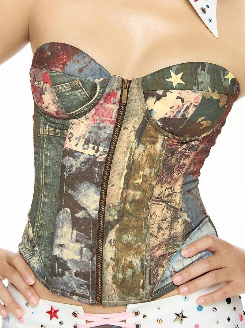 Street Camo Lace-Up Corset
