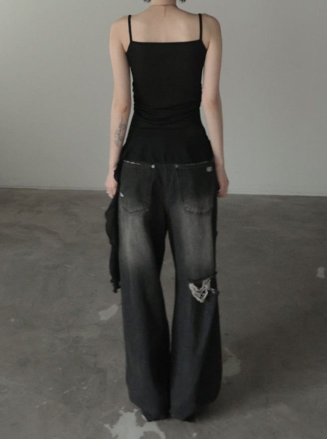 Risen Unbalance Frill Sleeveless
