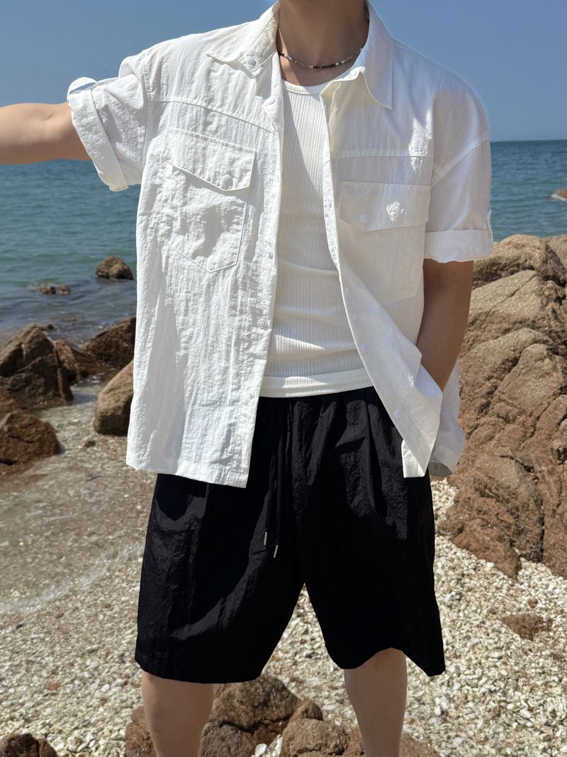 Swim nylon bermuda pants