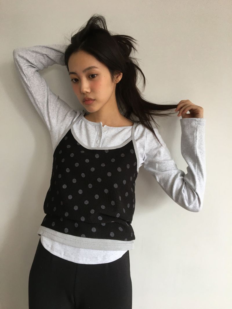 Liège button boat neck t-shirt (3color)