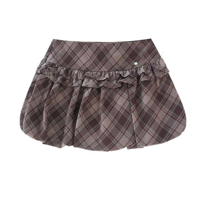 Frill Check Bubble Skirt 233175915