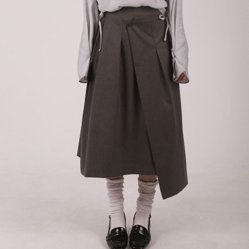 Covered Wrap Skirt - 2colors  