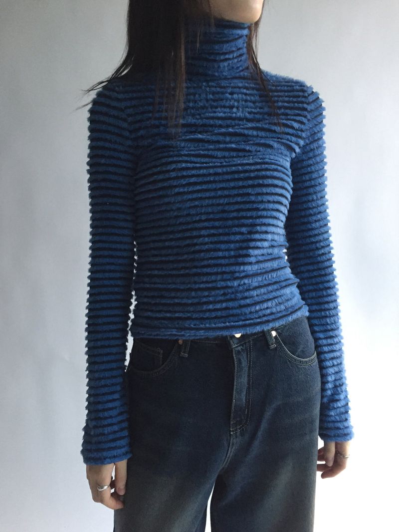 DUGGY（ダギー）の「Tencel turtleneck striped t（Tops）」